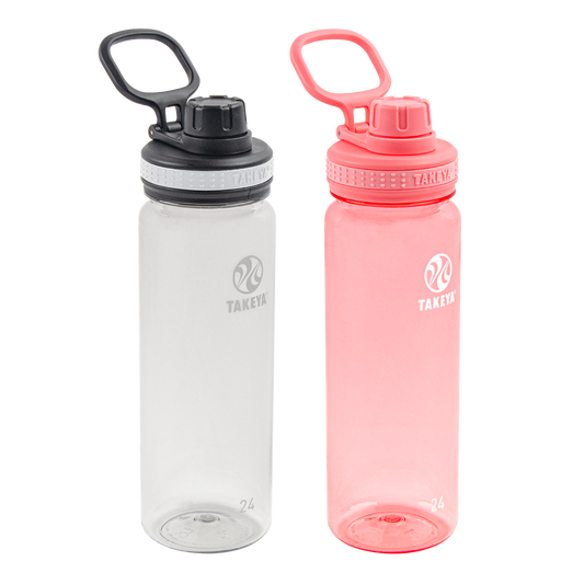 tritan-water-bottle-bundle-with-spout-lid-2-pack-x5 51689-Tritan-Spout-24-2pk-Clear-FlutterPink-angle_2e2a67e8-7240-4517-90e1-85605eacf4b2.png